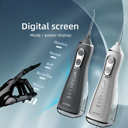 Oral Irrigator Tooth Scaler 5-Speed Adjustment Water Flosser Portable Dental Water Jet 350ML IPX6 Waterproof Teeth Cleaner